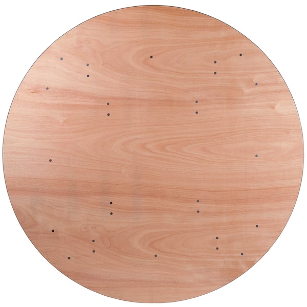 Flash Furniture Round Folding Table, 66" W, 66" L, 30" H, Wood Top, Wood Grain - YT-WRFT66-TBL-GG