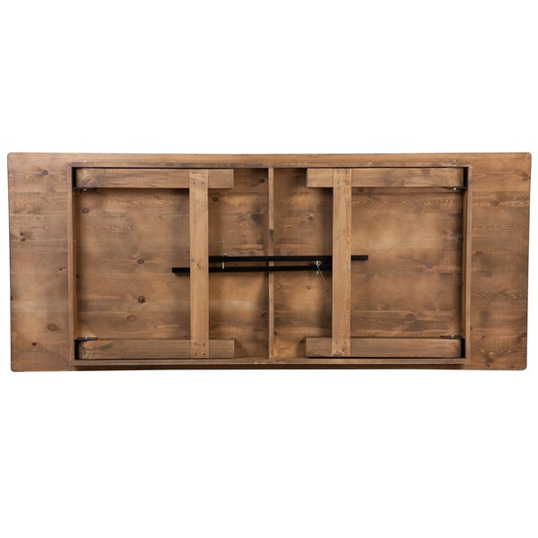 Flash Furniture Rectangle Antique Farm Table, 40" W, 96" L, 30" H, Wood Top, Wood Grain - XA-FARM-12-GG