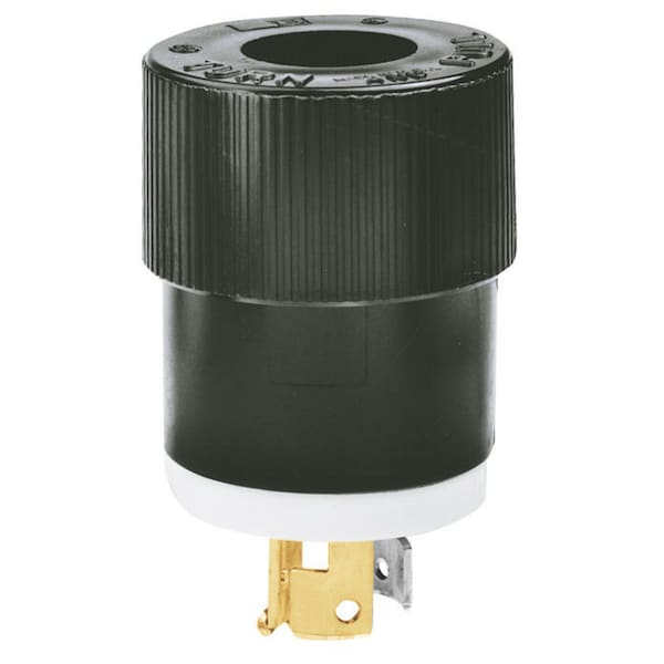 Dispositivo de bloqueo Bryant, clavija macho, 20A 250V, 2 polos 3 cables a tierra, sin NEMA, terminal de tornillo, negro - 9965.