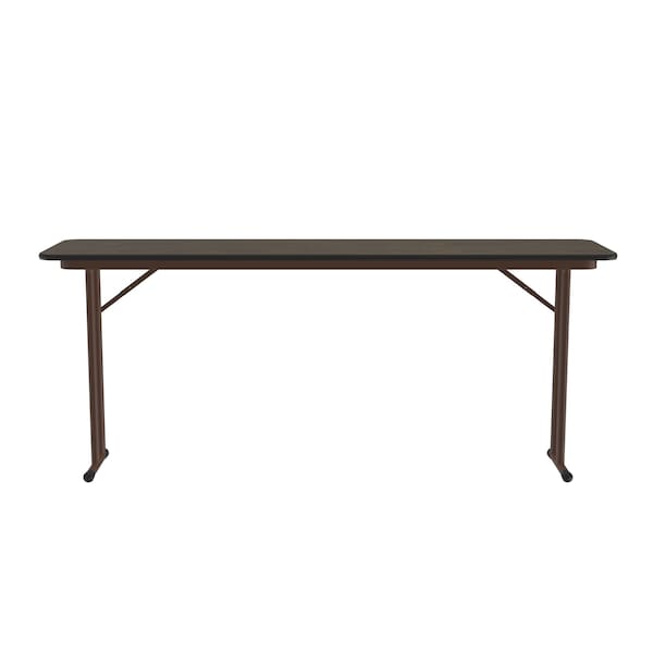 Correll Rectangle Off Set Leg Folding Seminar Training Table, 24" W, 72" L, 29" H, Walnut - ST2472PX-01