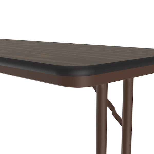 Correll Rectangle Off Set Leg Folding Seminar Training Table, 24" W, 72" L, 29" H, Walnut - ST2472PX-01