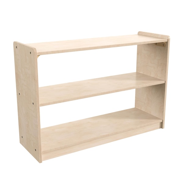 Flash Furniture Bright Beginnings Commercial Extra W 2 Shelf Wooden Classroom Open Storage Unit, Natural - MK-ME088030-GG