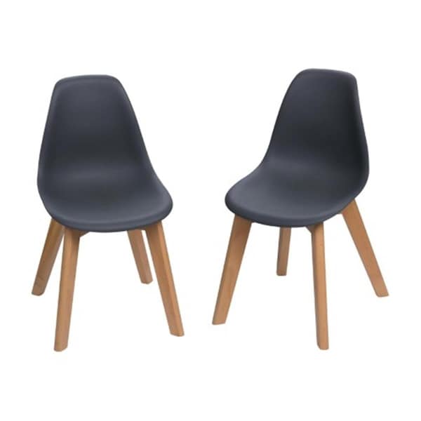 Gift Mark Gift Mark 3072GY Mid-Century Modern Kids Chair; Grey - 12.5 x 12.5 x 22.5 in. - Set of 2 - 3072GY