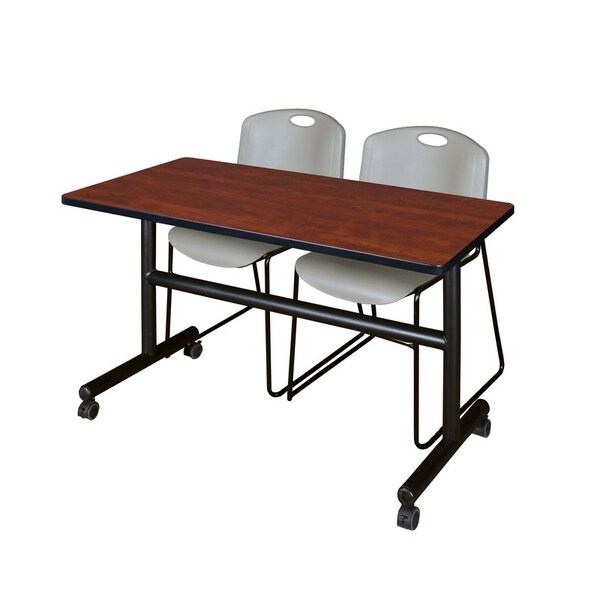 Kobe Tables > Nesting Tables > Kobe Flip Top Table & Chair Sets, 48 W, 24 L, 29 H, Cherry - MKFT4824CH44GY