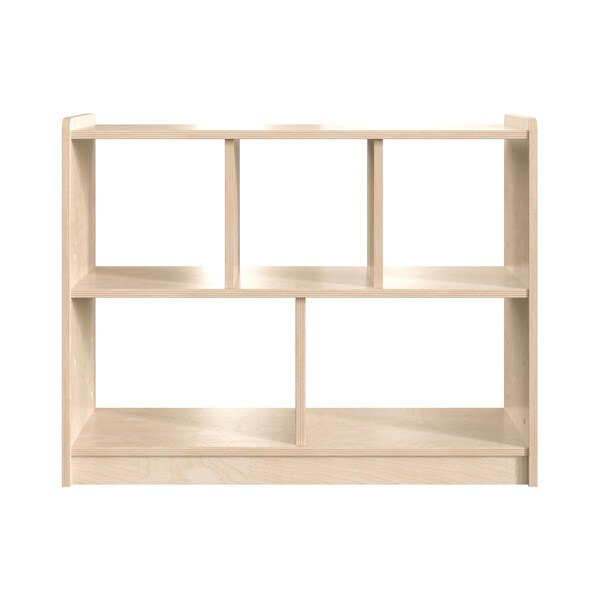 Flash Furniture Bright Beginnings Commercial Grade 5 Section Modular Wooden Classroom Open Storage Unit, Safe, Kid Friendly Design, Natural - MK-KE23940-GG