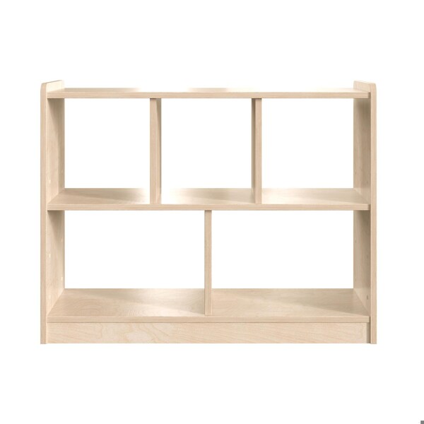 Flash Furniture Bright Beginnings Commercial Grade 5 Section Modular Wooden Classroom Open Storage Unit, Safe, Kid Friendly Design, Natural - MK-KE23940-GG