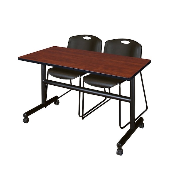Kobe Tables > Nesting Tables > Kobe Flip Top Table & Chair Sets, 48 W, 24 L, 29 H, Cherry - MKFT4824CH44BK
