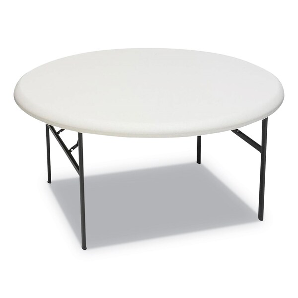 Iceberg Round Folding Table, 60" W, 60" L, 29" H, Platinum Top, Blow-Molded High-Density Polyethylene - 65263