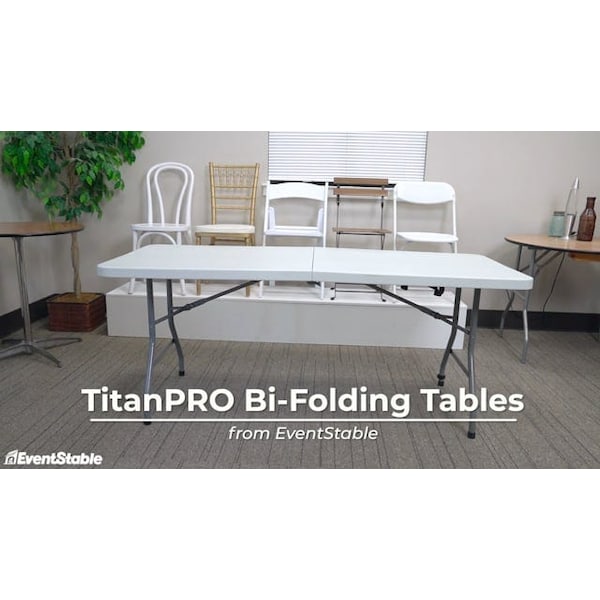 Atlas Commercial Products TitanPRO 30W x 60L Plastic Bi-Folding Table - PFT2-3060FIH