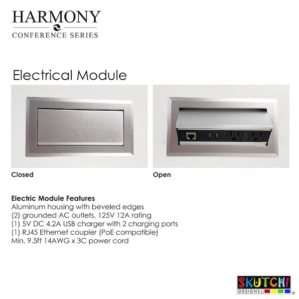 Skutchi Designs 45 in W, 144 in L, 29 in H, Engineered Wood Top, Grey - H-HEXIR46143PT-01-EL