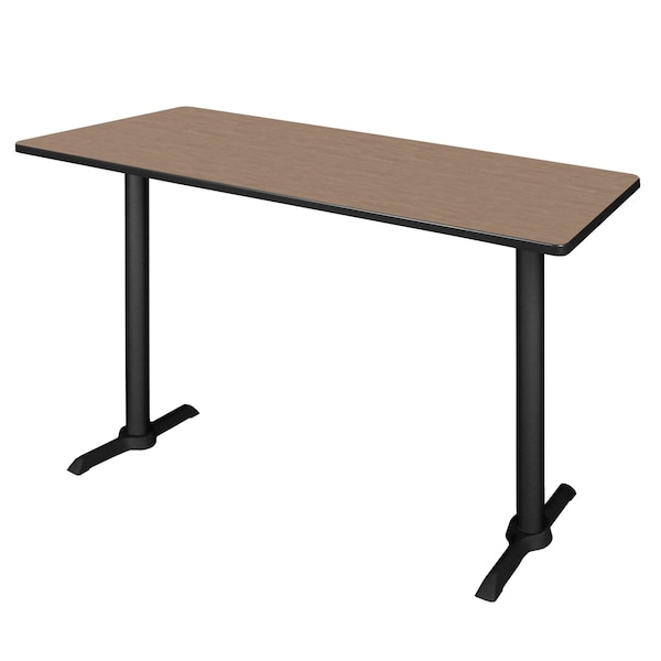 Regency Kobe T-Base Training Seminar Table W/ 2 Knight Mesh Chairs, 66 in W, 24 in L, Noble Oak - MCTRCT6624NO
