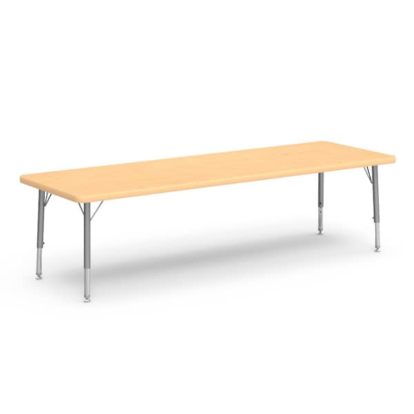 Virco 24 in. W, 72 in. L, 17-25 in. H, Fusion Maple Top / Beige Edge - 482472LO