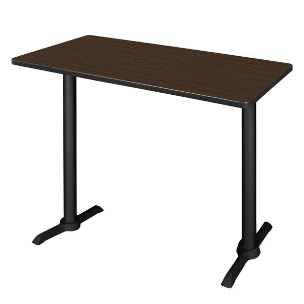 Regency Kobe T-Base Training Seminar Table W/ 2 Knight Mesh Chairs, 48 in W, 24 in L, Neo Walnut - MCTRCT4824NW