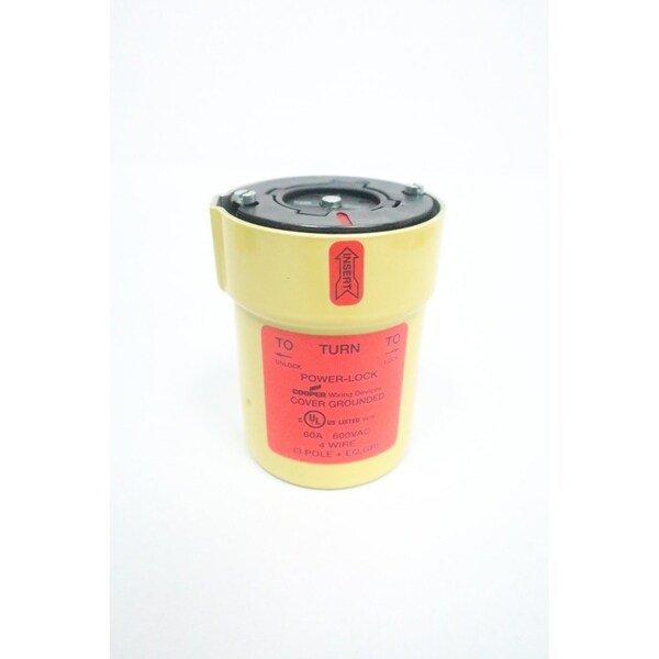 Bloque de alimentación Twist Power-Lock de Cooper Wiring 60A 600V-AC 4- 3P - 26427