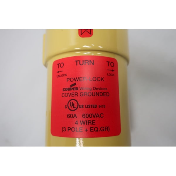 Bloque de alimentación Twist Power-Lock de Cooper Wiring 60A 600V-AC 4- 3P - 26427