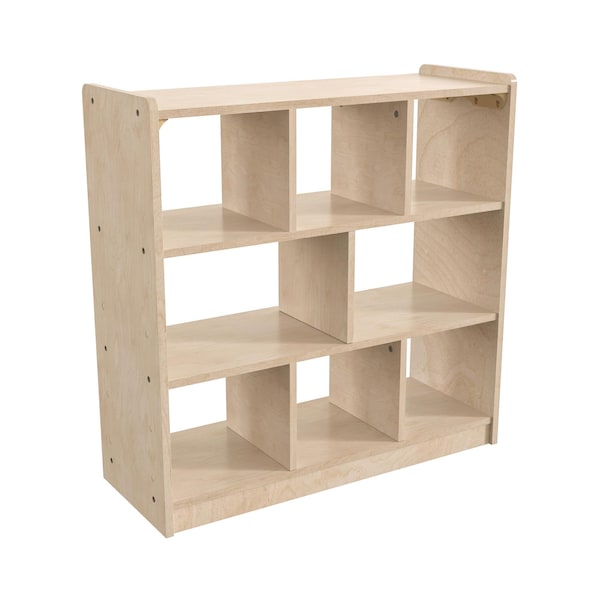 Flash Furniture Bright Beginnings Commercial Grade 8 Section Modular Wooden Classroom Open Storage Unit, Safe, Kid Friendly Design, Natural - MK-ME10513-GG