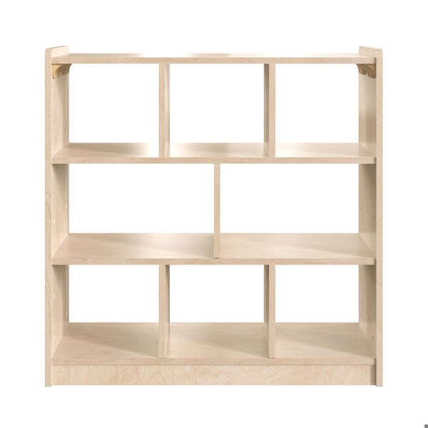 Flash Furniture Bright Beginnings Commercial Grade 8 Section Modular Wooden Classroom Open Storage Unit, Safe, Kid Friendly Design, Natural - MK-ME10513-GG