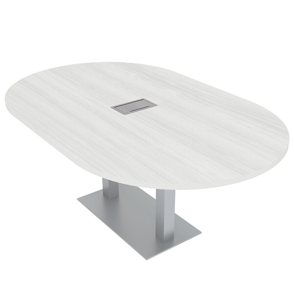 Skutchi Designs 45.25 in W, 71.5 in L, 29 in H, Engineered Wood Top, White - HAR-RAC-46X72-DOU-ELEC-WHITECYPRESS