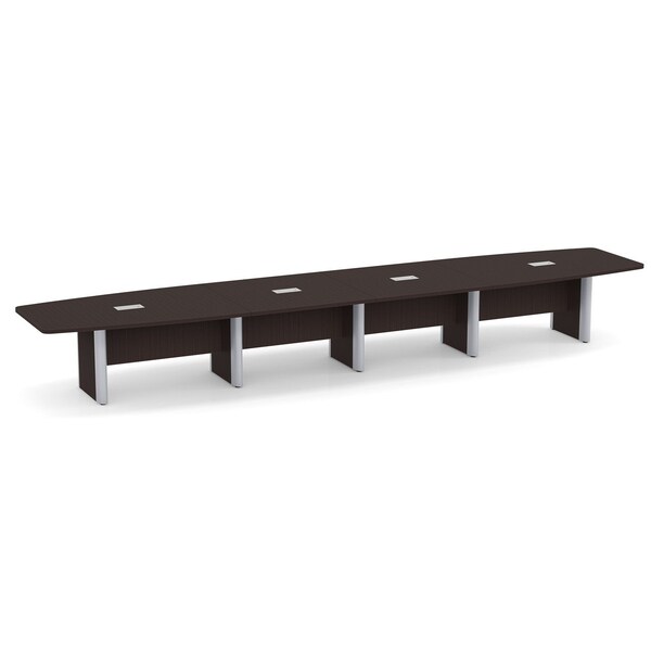 Officesource OS Laminate Conference Tables - Expandable Boat Shaped Conference Table with Elliptical Base - OSCBELP20ES