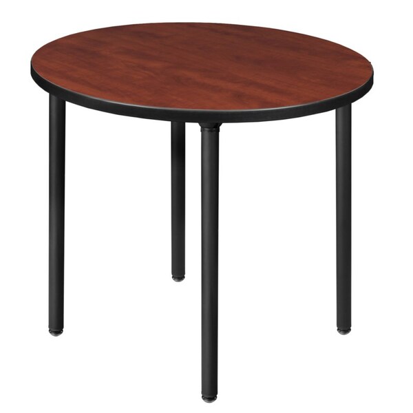 Regency Kee Folding Tables, 30 W, 30 L, 29 H, Wood, Metal Top, Cherry - TBF30RNDCHBK