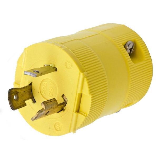 Dispositivos de bloqueo de Hubbell Wiring Device-Kellems, Twist-Lock®, Valise, Enchufe Macho, 20A 125V, 2 Polos 3 Cables a Tierra, L5-20P, Terminal de Tornillo, Amarillo - HBL2311VY