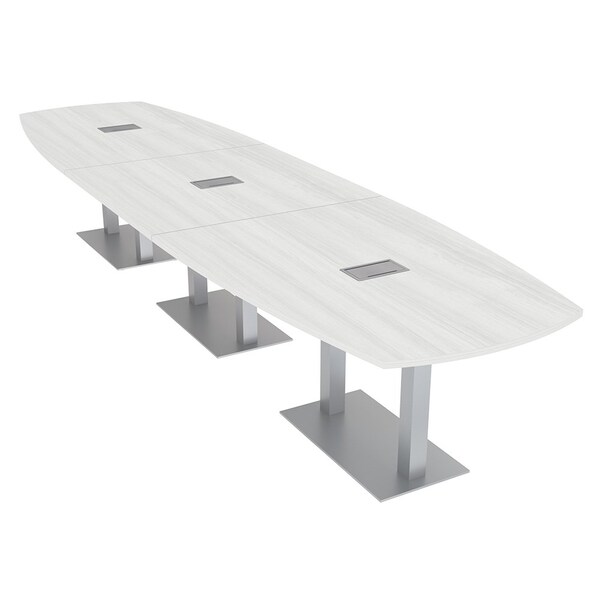 Skutchi Designs 45 in W, 166 in L, 29 in H, Engineered Wood Top, White - HAR-ABOT-46X168-DOU-ELEC-WHCYPRESS