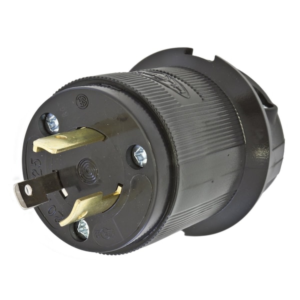 Dispositivos de bloqueo de Hubbell Wiring Device-Kellems, Twist-Lock®, Industrial, Enchufe macho, 20A 125V, 2 polos 3 cables de tierra, L5-20P, terminal de tornillo, negro, inserts para cable - HBL2311EBK