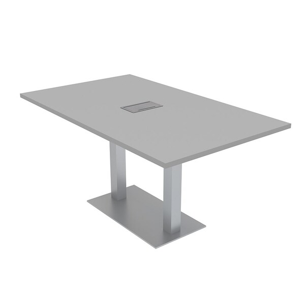 Skutchi Designs 35.5 in W, 71.5 in L, 29 in H, Engineered Wood Top, Grey - HAR-REC-36X72-DOU-ELEC-XD01