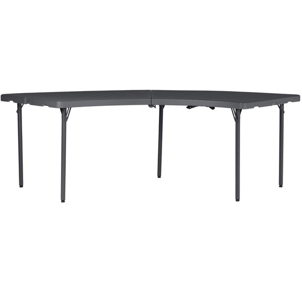 Sekkusu Furniture Resin Folding Table, Moon Grey - SE3758144