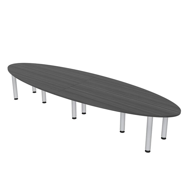 Skutchi Designs 45 in W, 120 in L, 29 in H, Engineered Wood Top, Grey - HAR-OVL-46119-PT-AN