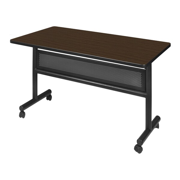 Regency Kobe Flip-Top Training Nesting Table W/ Modesty Panel, 48 in W, 24 in L, Neo Walnut - MKFTM4824NW