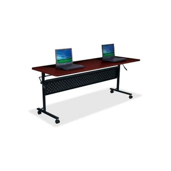 Lorell Flipper Training Table - 60"L x 24"W x 29-1/2"H, Mahogany - LLR60669