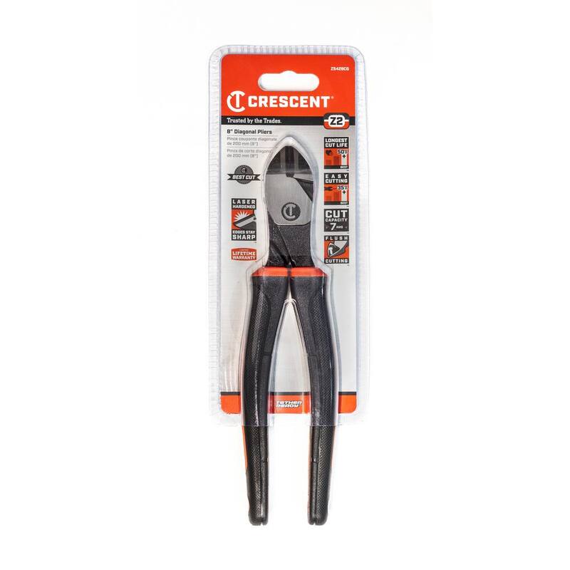 Pinzas de corte diagonal de alto apalancamiento de material dual Z2 de 8 pulgadas Crescent - Z5428CG
