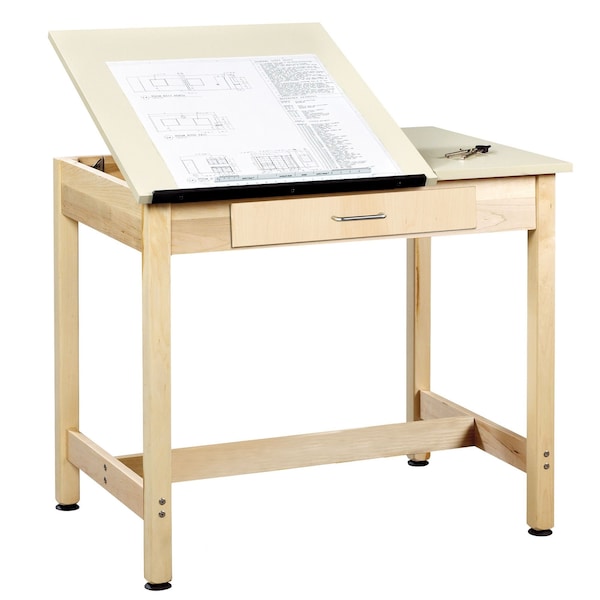 Diversified Spaces Rectangle Drafting Table, 2 pcs., Top, 36"x24"x30", 36" W, 30" H, Almond - DT-1SA30