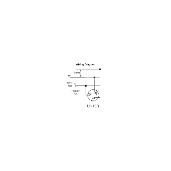 Conector de bloqueo de 15A 2P 3W 125Vac L5-15R Bk/Wt de Leviton - 4729-C