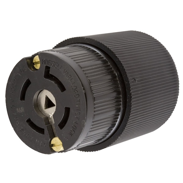 Dispositivos de bloqueo Wiring Device-Kellems de Hubbell, Twist-Lock®, VariLoad, Cuerpo del conector hembra, 30A 250V DC/600V AC, No-NEMA, Terminal de tornillo, Pin central único - HBL45235
