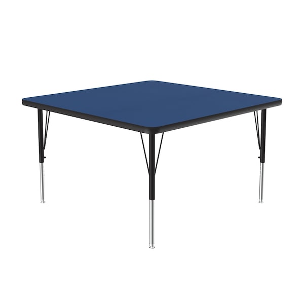 Correll Square Adjustable Height Activity Kids School Table, 36" W, 36" L, 19" to 29" H, Blue - A3636-SQ-37