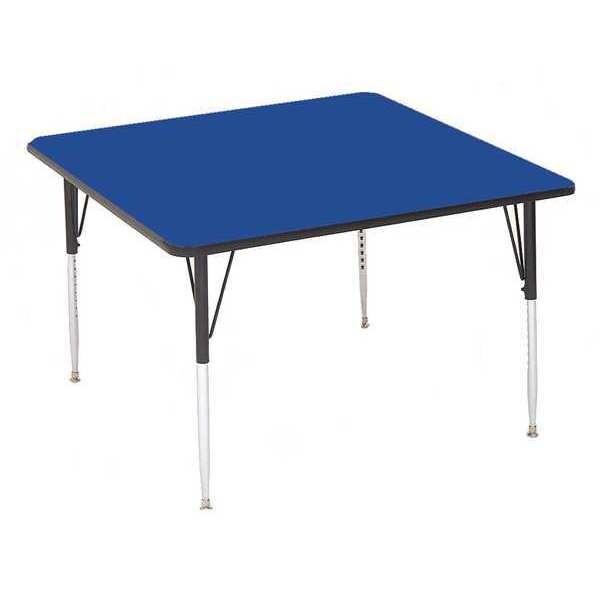 Correll Square Adjustable Height Activity Kids School Table, 36" W, 36" L, 19" to 29" H, Blue - A3636-SQ-37