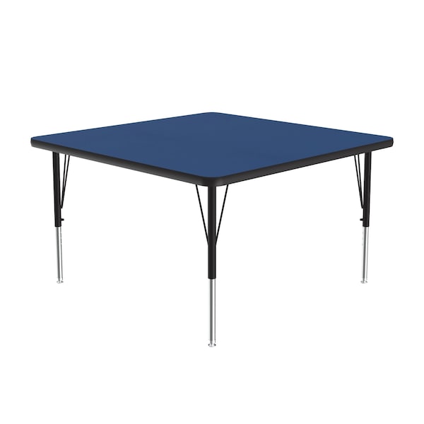 Correll Square Adjustable Height Activity Kids School Table, 36" W, 36" L, 19" to 29" H, Blue - A3636-SQ-37
