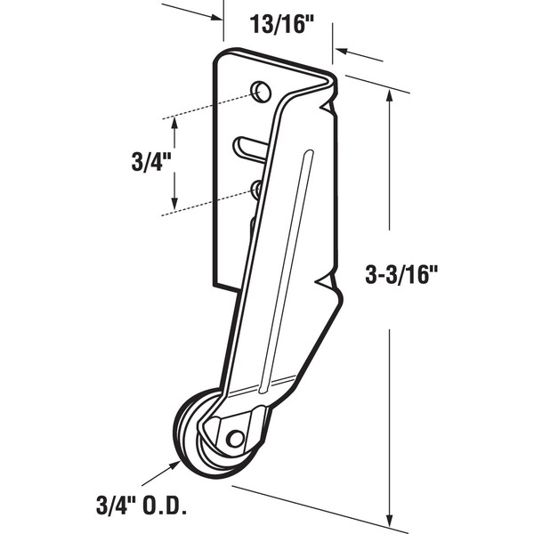 Prime-Line 3/4 in., Steel, Drawer Track Roller with Nylon Roller (2 Pack) - R 7230