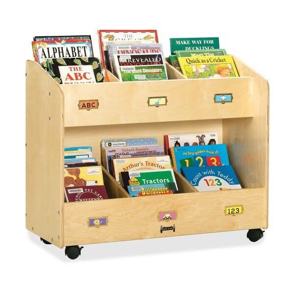 Jonti-Craft JontiCraft 5368JC, MOBILE SECTION BOOK ORGANIZERS, SIX-SECTION, 36W X 16D X 29.5H, BIRCH - JNT5368JC