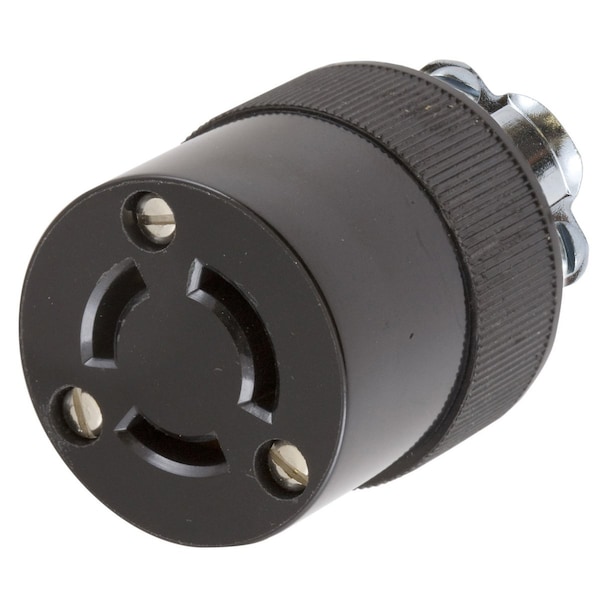 Dispositivos de bloqueo Hubbell Wiring Device-Kellems, Twist-Lock®, industrial, cuerpo de conector hembra, 10A 250V/15A 125V, 2 polos 3 cables de conexión a tierra, no NEMA, terminal de tornillo y blanco - HBL7555G
