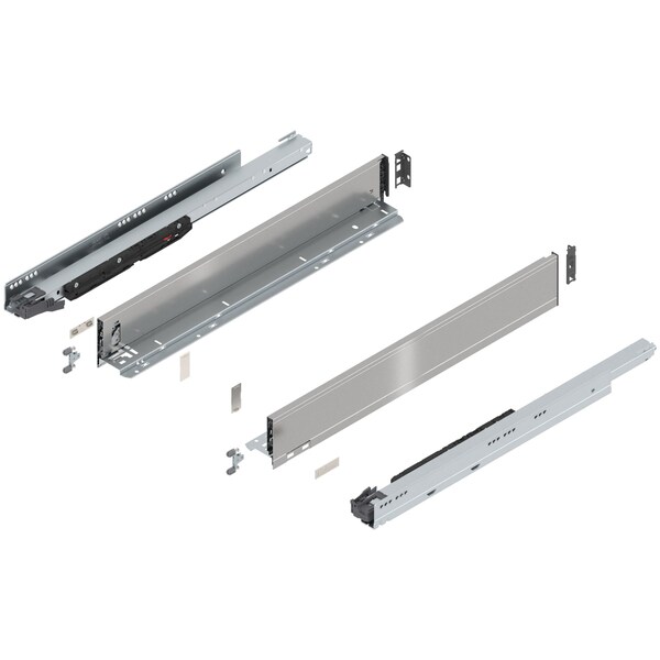 Blum 24in. M Height Legrabox Stainless Drawer Set, 170 Lbs Weight Rating - 773M60S0I