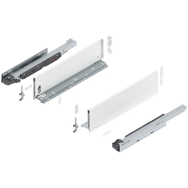 Blum 18in. K Height Legrabox Gray Drawer Set, 125 Lbs Weight Rating - 770K45S0S