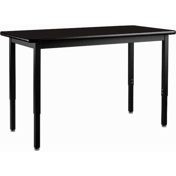 Interion By Global Industrial Utility Table, 30 in W, 48 in L, 22-1/4 to 37-1/4 in H - 695747BK