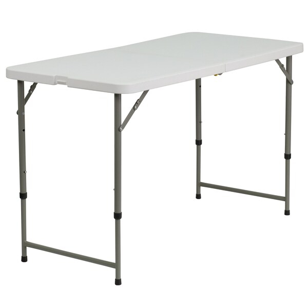 Flash Furniture 23.75 W, 47.75 L, 29.25 H, Metal, Plastic, Plastic: Polyethylene Top, Granite White - 5-DAD-YCZ-122Z-2-GG