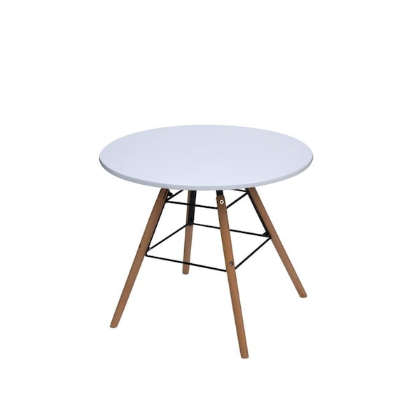 Gift Mark 23.5 Dia. x 20 in. Mid-Century Modern Round Kids Table, White - T3070