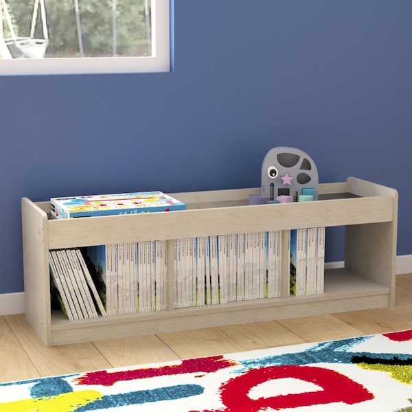 Flash Furniture Bright Beginnings Commercial Modular Wooden Classroom 2 Sided, 3 Section, Natural - MK-KE24596-GG