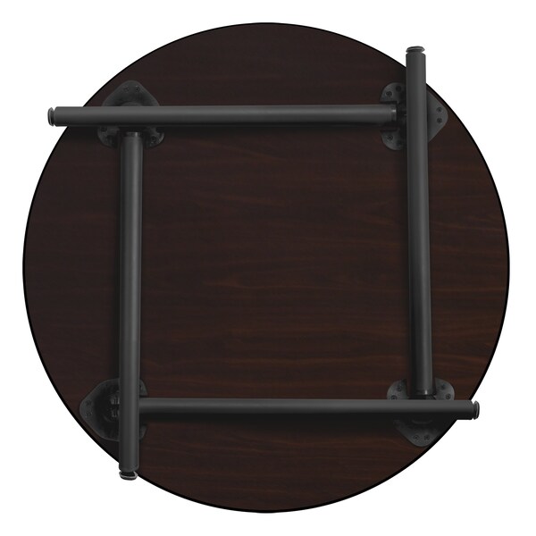 Regency Kee Folding Tables, 42 W, 42 L, 29 H, Wood, Metal Top, Mahogany - TBF42RNDMHBK