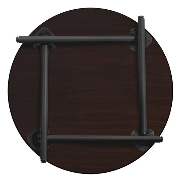 Regency Kee Folding Tables, 42 W, 42 L, 29 H, Wood, Metal Top, Mahogany - TBF42RNDMHBK